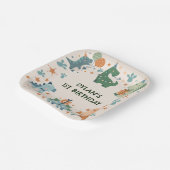 Kind Dinosaurus Verjaardagsfeest Papieren Bordje (Gebogen)