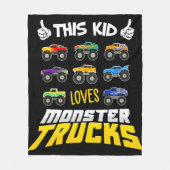 Kind dit Kind houdt van monsterwagens , jongens en Fleece Deken (Voorkant)