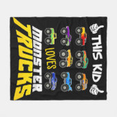 Kind dit Kind houdt van monsterwagens , jongens en Fleece Deken (Voorkant (Horizontaal))
