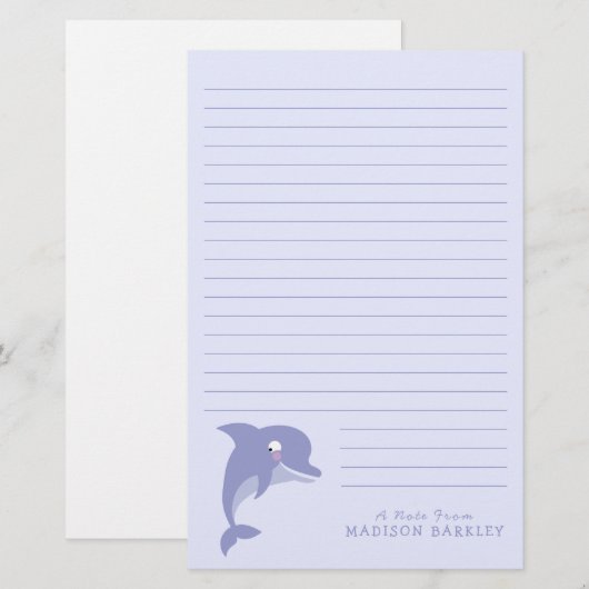 Kind Dolphin Cute Briefpapier (Voorkant / Achterkant)