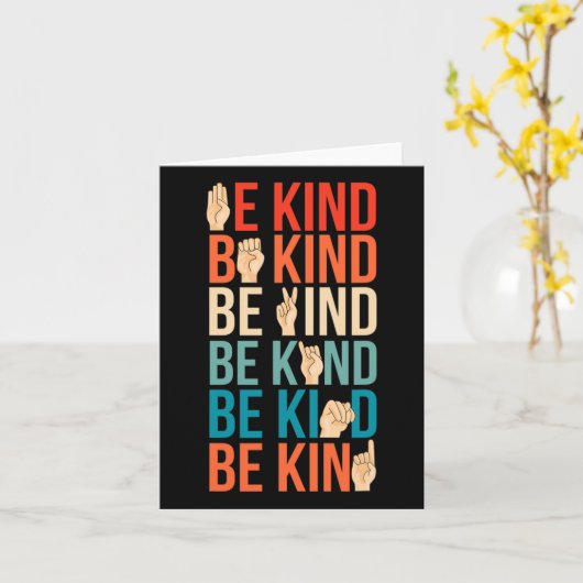 Kind Doof-stom Gebarentaal Kaart (Gele Bloem)