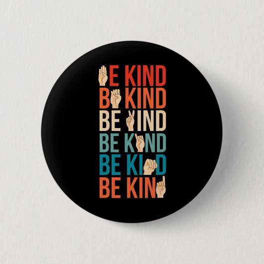 Kind Doof-stom Gebarentaal Ronde Button 5,7 Cm (Voorkant)