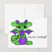 Kind Dragon Uitnodiging Briefkaart (Voorkant / Achterkant)