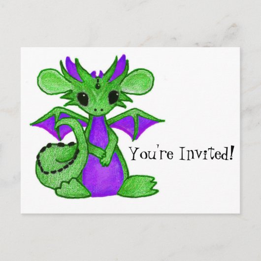 Kind Dragon Uitnodiging Briefkaart (Voorkant)
