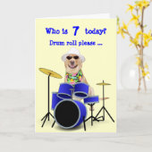  Kind Drum Roll Verjaardag Kaart (Gele Bloem)