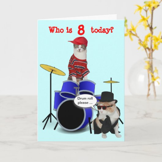 Kind Drum Roll Verjaardag Kaart (Gele Bloem)