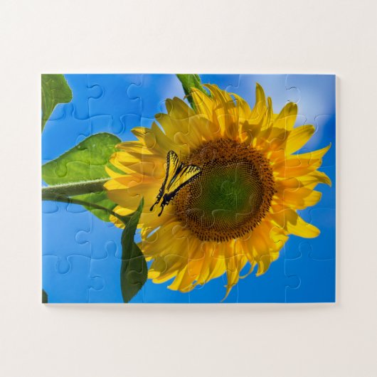 Kind Edition - Zonnebloem & vlinder Legpuzzel (Horizontaal)