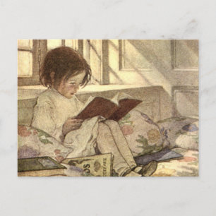  kind Een boek lezen, Jessie Willcox Smith Briefkaart