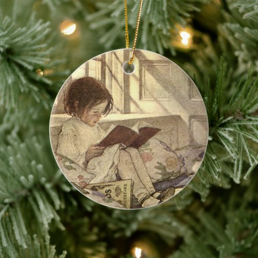  kind Een boek lezen, Jessie Willcox Smith Keramisch Ornament (Boom)