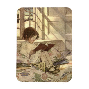  kind Een boek lezen, Jessie Willcox Smith Magneet