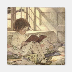  kind Een boek lezen, Jessie Willcox Smith Magneet