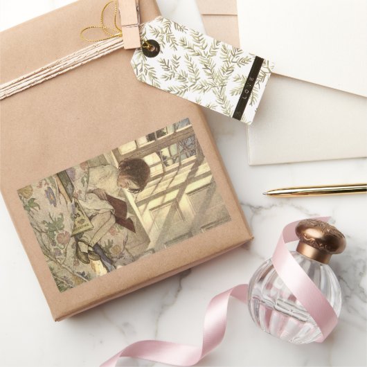  kind Een boek lezen, Jessie Willcox Smith Rechthoekige Sticker (Geschenken)