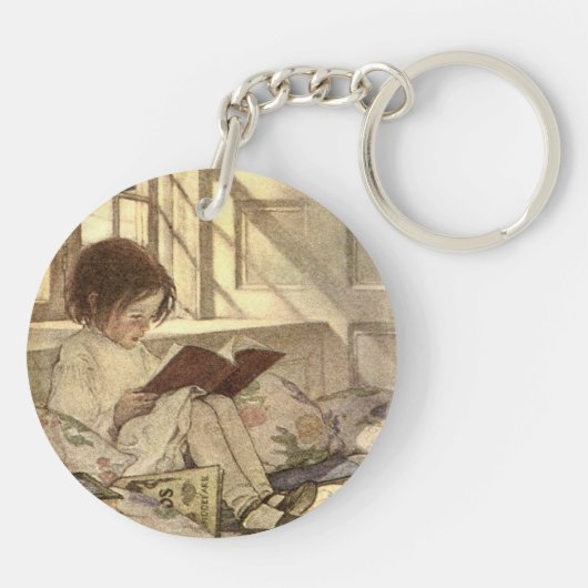  kind Een boek lezen, Jessie Willcox Smith Sleutelhanger (Achterkant)