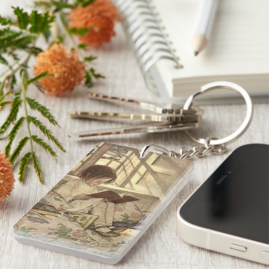  kind Een boek lezen, Jessie Willcox Smith Sleutelhanger (Voorkant Rechts)