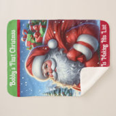 Kind Eerste Kerstman Aangepaste Naam Sherpa Deken (Voorkant (horizontaal))
