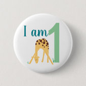 Kind Eerste verjaardag Moderne Giraffe Button (Voorkant)