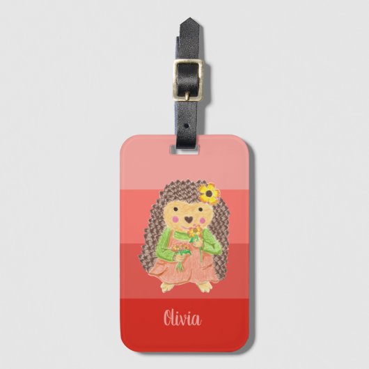 Kind Egel-smeltbloemen Koraalstrips Bagagelabel (Voorkant (verticaal))