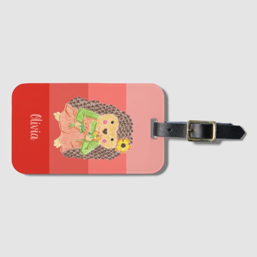 Kind Egel-smeltbloemen Koraalstrips Bagagelabel (Voorkant (horizontaal))
