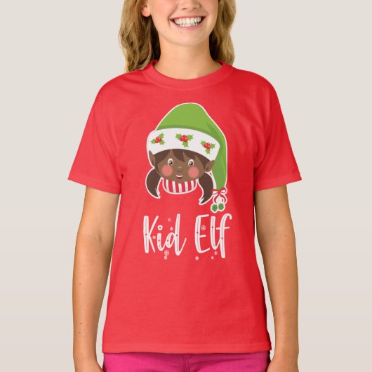 Kind Elf Girl - Kerstmis T-shirt (Voorkant)