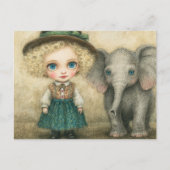 Kind en Baby olifant Briefkaart (Voorkant)