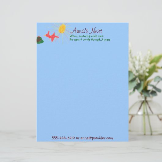 Kind- en borstkas gepersonaliseerd briefhoofd (Staand voorkant)