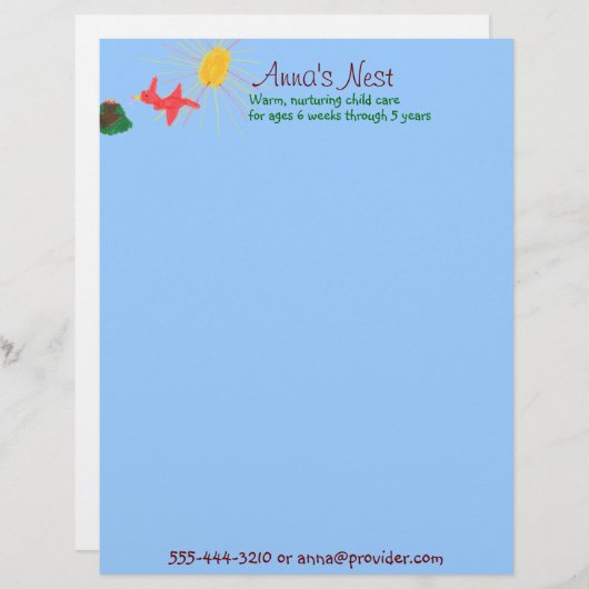 Kind- en borstkas gepersonaliseerd briefhoofd (Voorkant / Achterkant)