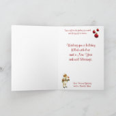  kind en Bulldog wensen voor vrolijk kerstfeest Feestdagen Kaart (Binnen)