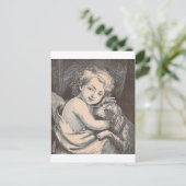 Kind en hond briefkaart (Staand voorkant)