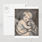 Kind en hond briefkaart (Voorkant / Achterkant)