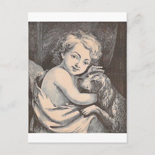 Kind en hond briefkaart (Voorkant)