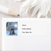 Kind en Hond kijken voor Santa Labels (Insitu)