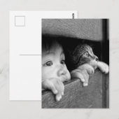 Kind en kat briefkaart (Voorkant / Achterkant)