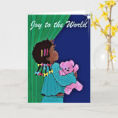 Kind en Kerstster  Kaart (Gele Bloem)