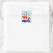  kind en Llama Peru Reizen Poster Vierkante Sticker (Tas)