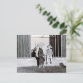 kind en meisje briefkaart (Staand voorkant)