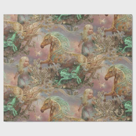 Kind en Paard Cadeaupapier (Vlak)