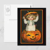 Kind en pompoen briefkaart (Voorkant / Achterkant)