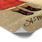 Kind- en Snowman-kerstkaart Poster (Hoek)