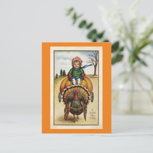  kind en Turkije Briefkaart (Staand voorkant)