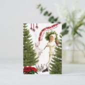 kind en Westie wensen voor vrolijk kerstfeest Feestdagenkaart (Staand voorkant)