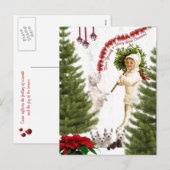 kind en Westie wensen voor vrolijk kerstfeest Feestdagenkaart (Voorkant / Achterkant)