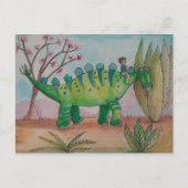 Kind en zijn huisdier dinosaurus briefkaart (Voorkant)