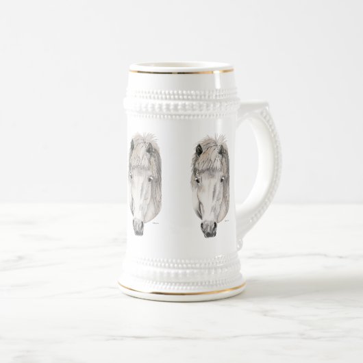 Kind Eyes - IJslandse paarden Bierpul (Voorkant rechts)