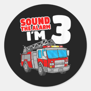Kind F ire Truck 3 jaar oude brandweerman 3de Ronde Sticker