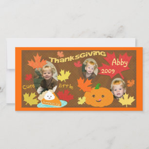 Kind/Familie Thanksgiving Fotokaart Feestdagenkaart
