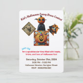 Kind Fancy-Dress Halloween Party Contest Kaart (Staand voorkant)