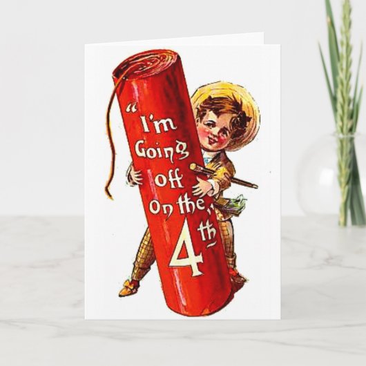 Kind Firecracker Joke 4 juli Briefkaart Art (Voorkant)