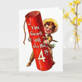 Kind Firecracker Joke 4 juli Briefkaart Art (Gele Bloem)