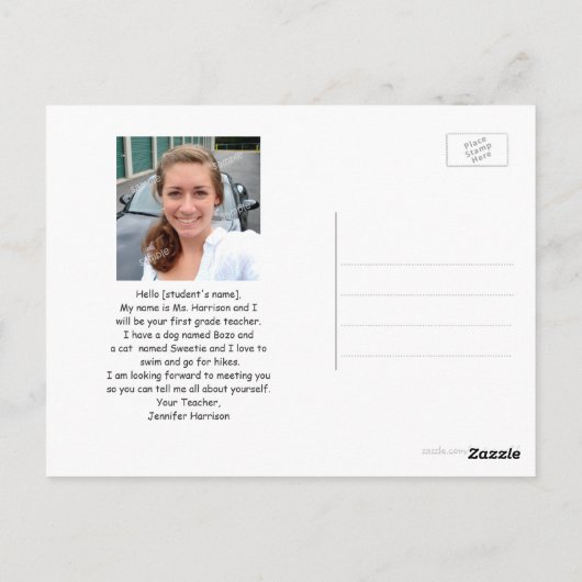 Kind Fish Student Welkomstdocent Fotokaart Briefkaart (Achterkant)