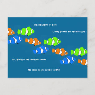 Kind Fish Student Welkomstdocent Fotokaart Briefkaart